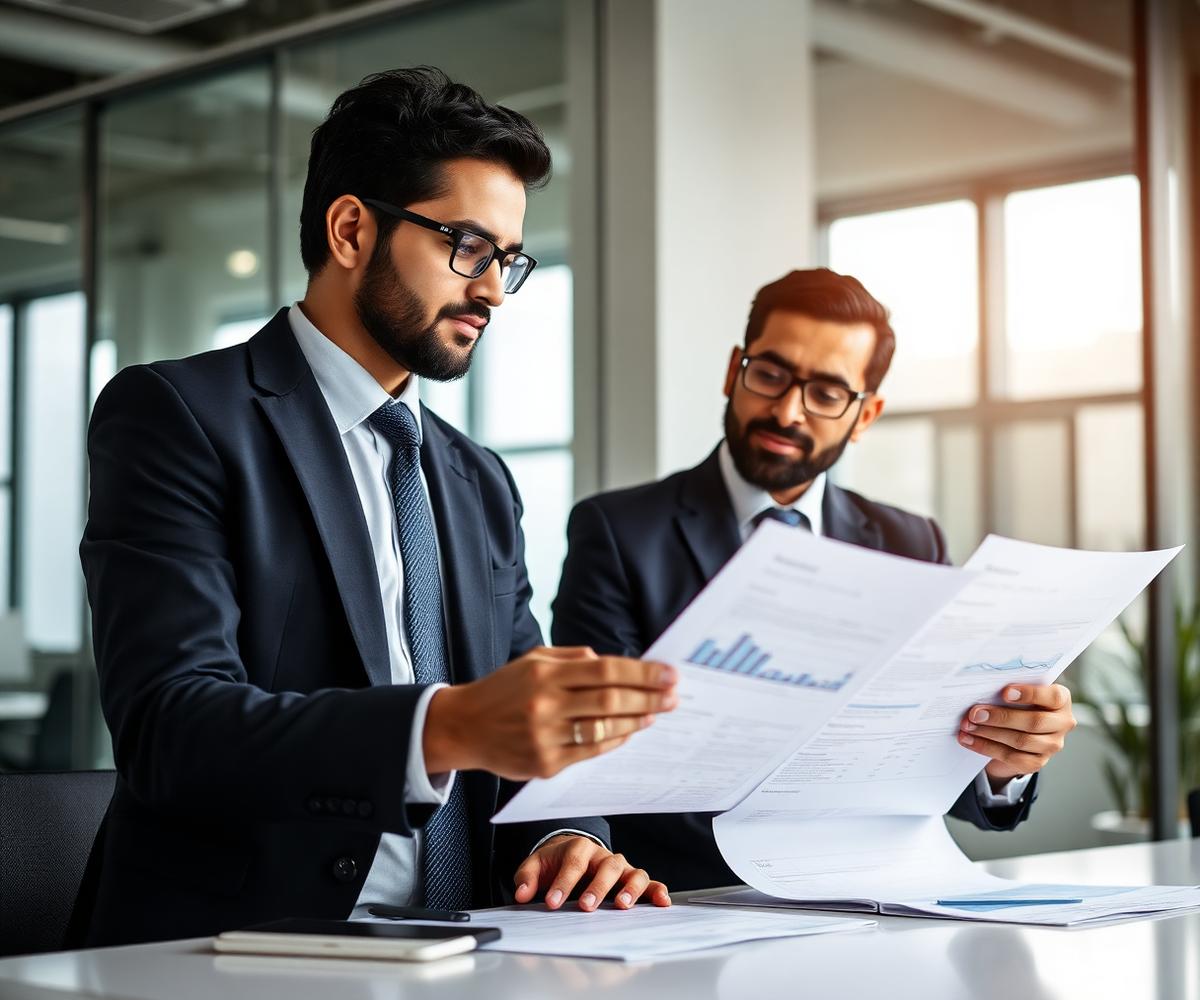 Abdullah & Co. chartered accountants reviewing client financial statements